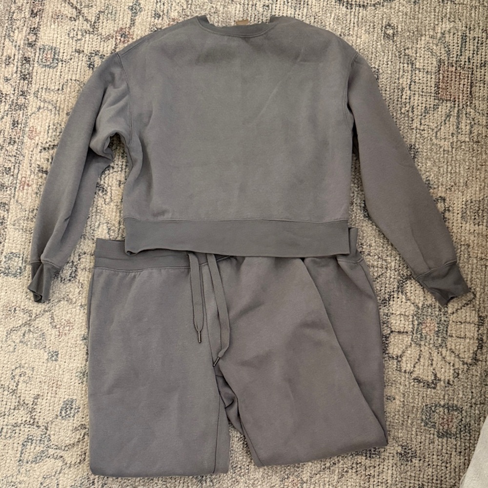 Periwinkle Gray Sweatshirt and Jogger Sweatpants Set